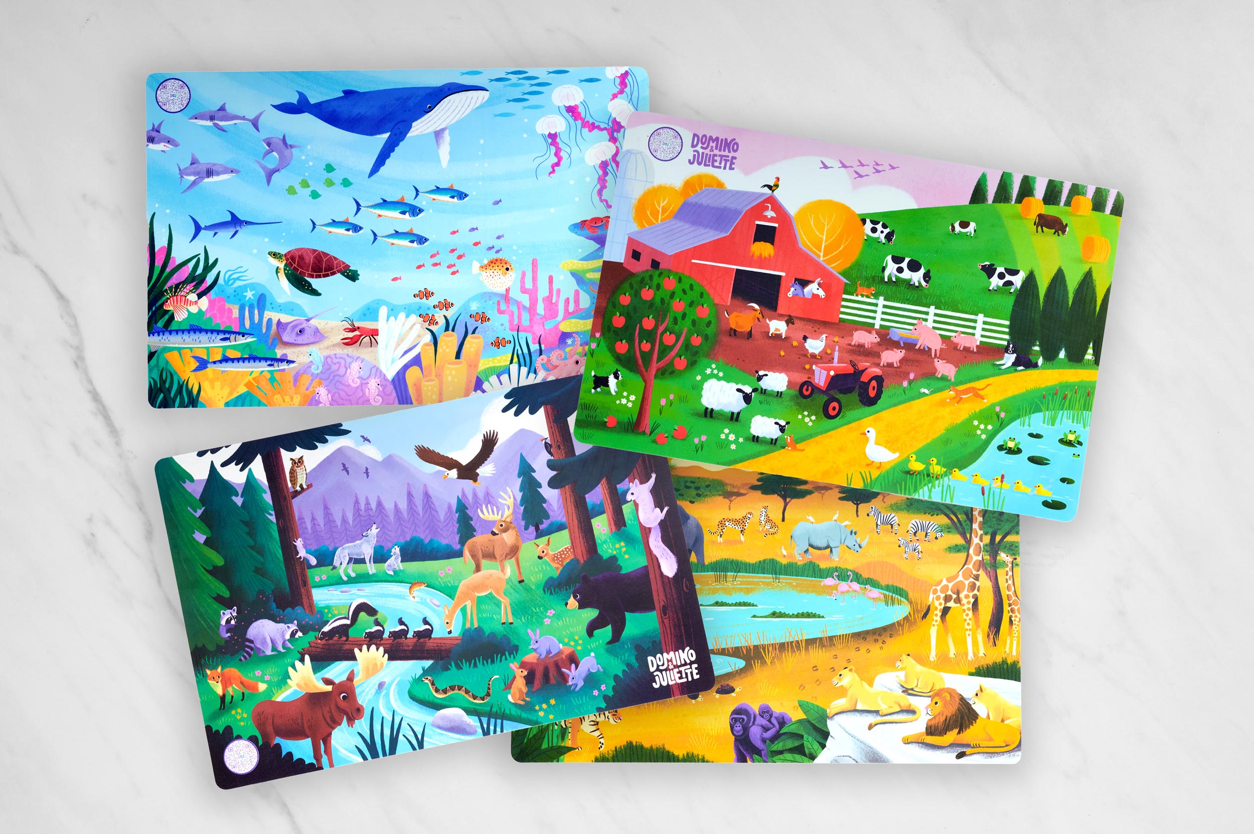 4-pack Toddler Placemat Bundle