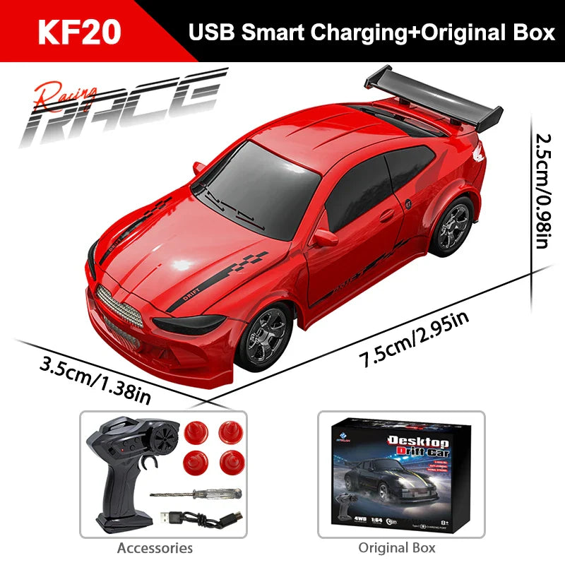 1/64 High-Speed Drift RC Car 4WD Mini Remote Control Racing Toy